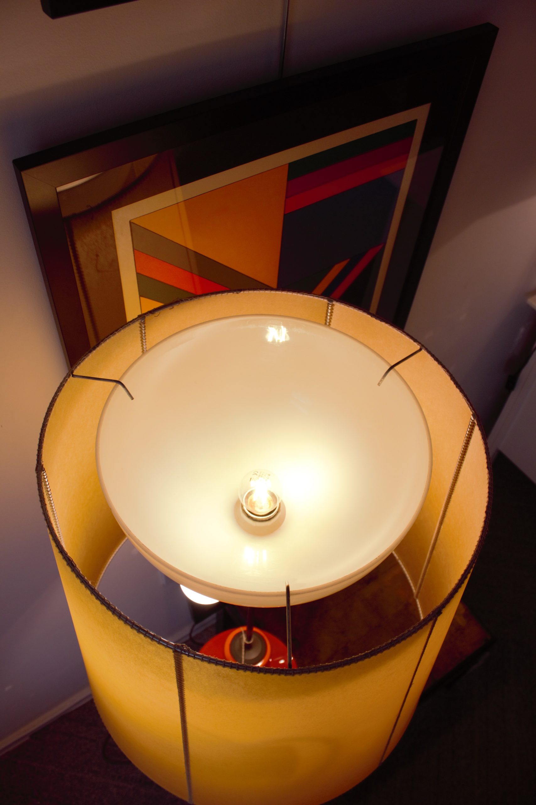 1950's Italian Retro Floor Lamp. Orange