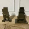 Mid-Century Pair of Black Florio Vases
