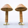 Pair of Modern Italian Brass and Bamboo Table Lamps - Image 3