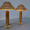 Pair of Modern Italian Brass and Bamboo Table Lamps - Image 6