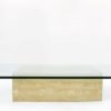 Mid-Century Travertine and Glass Coffee Table - Image 3