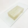 Mid-Century Travertine and Glass Coffee Table - Image 2