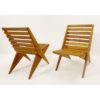 Pair of Mid Century Slatted Folding Chairs
