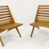 Pair of Mid Century Slatted Folding Chairs - Image 3