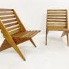 Pair of Mid Century Slatted Folding Chairs - Image 2