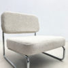 Pair of French Mid Century Chairs in Chrome & White Boucle - Image 6
