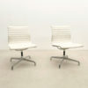 Pair of White Vegan Leather Desk Chairs by Charles Eames for Herman Miller - Image 3