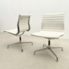 Pair of White Vegan Leather Desk Chairs by Charles Eames for Herman Miller - Image 2