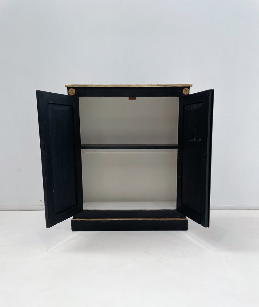 Antique Wooden Cabinet In Black Gold Living In Style Gallery