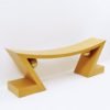 Italian Mid Century Wooden Bench in Gold - Image 2