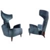 Pair of Contemporary Italian Velvet Armchairs by Renzo Zavanella