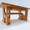 Mid Century Modern Desk with Drawers in Pine Wood - Image 3