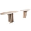 Pair of Contemporary Italian Travertine Console Tables
