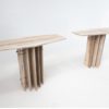 Pair of Contemporary Italian Travertine Console Tables - Image 2