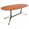 Mid Century Modern Italian Dining Table in Wood & Brass