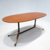 Mid Century Modern Italian Dining Table in Wood & Brass - Image 3