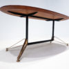 Mid Century Modern Italian Dining Table in Wood & Brass - Image 5