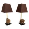 Pair of French Mid Century Desert Rose Table Lamps