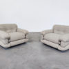 Pair of Italian Mid Century Modern Armchairs in Beige Boucle - Image 3