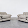 Pair of Italian Mid Century Modern Armchairs in Beige Boucle - Image 2