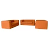 Italian Mid Century Orange Three Piece Sofa Set