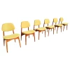 Set of 6 Yellow Mid Century Modern Dining Chairs
