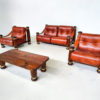 Italian Mid Century Modern Seating Set in Cognac Leather - Image 2