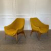 Pair of Yellow Mid Century Modern Armchairs by Julia Gaubek - Image 2