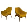 Pair of Yellow Mid Century Modern Armchairs by Julia Gaubek