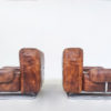 Pair of Mid Century Modern Leather & Chrome Armchairs - Image 4