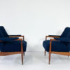 Pair of Italian Mid Century Armchairs in Navy Boucle - Image 4