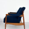 Pair of Italian Mid Century Armchairs in Navy Boucle - Image 6