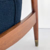 Pair of Italian Mid Century Armchairs in Navy Boucle - Image 9