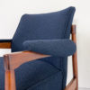 Pair of Italian Mid Century Armchairs in Navy Boucle - Image 7