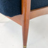 Pair of Italian Mid Century Armchairs in Navy Boucle - Image 8
