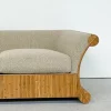 Mid-Century Modern Rattan Two Seater, Beige Boucle Fabric, Italy, 1960s - Image 4
