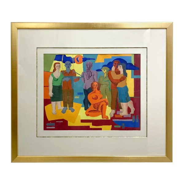 Mid-Century Modern Watercolour signed 'Leclère', 1960s