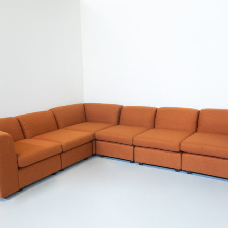 Mid-Century Modern Orange Modular Sofa, Italy, 1960s - New Upholstery