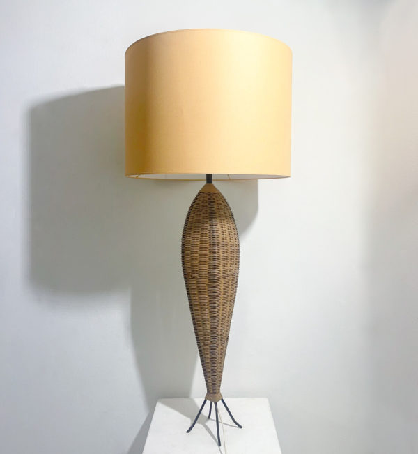 Mid-Century Modern Rattan Table Lamp