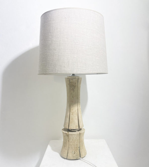 Mid-Century Modern Travertin Table Lamp
