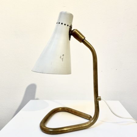 Mid-Century White Brass and Metal Modular Table Lamp by Guiseppe Ostuni - Italy 1950s