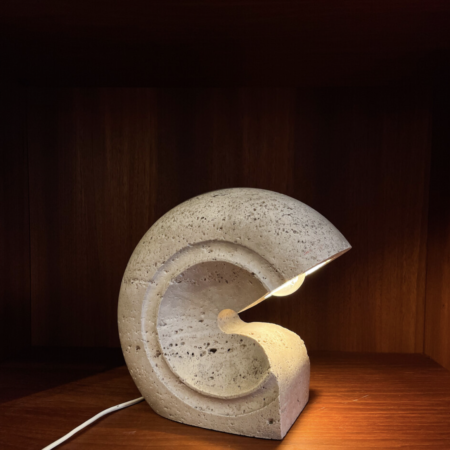 Mid-Century Modern Travertine Table Lamp by Giuliano Cesari for Sormani, Italy, 1970s