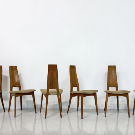 Mid-Century Modern Set of 6 Dining Chairs, Germany, 1980s