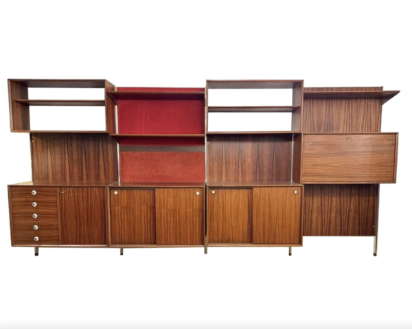 Mid-Century Modern Wooden Wall Unit by Georges Coslin, 1950s