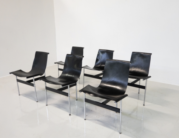 Set of 8 "T" Chairs by Douglas Kelly, Ross Littell And William Katavolos, 1950s
