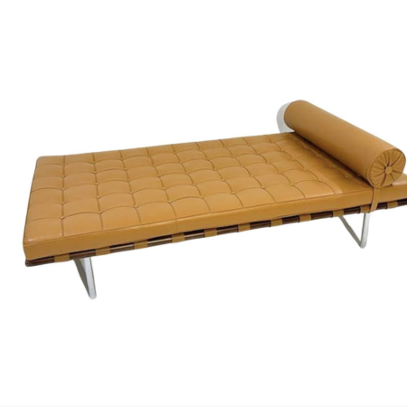 Cognac Barcelona Daybed by Ludwig Mies van der Rohe for Knoll, 2000s