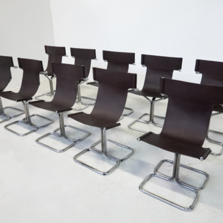 Mid-Century Modern Set of 10 'Topos' Chairs by Gruppo DAM for Busnelli, 1970s