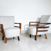 Pair of Art Deco Armchairs, Walnut, Hungary - New Upholstery - Image 5