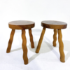 Mid-Century Modern Pair of Wooden Stools