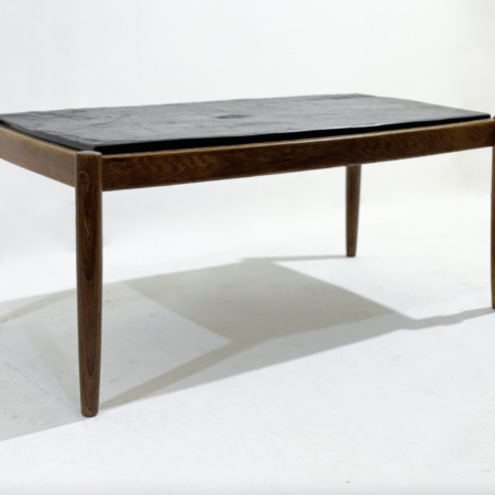 Mid-Century Modern Coffee Table, Oak and Shale
